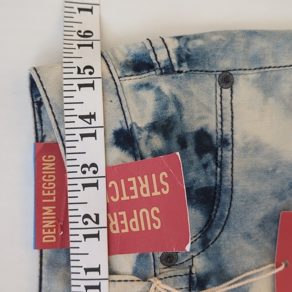 NWT Mossimo Tie Dye Fit 6 Coupe 6 Super Stretch Denim Legging Junior 9 Blue Boho - Picture 13 of 16